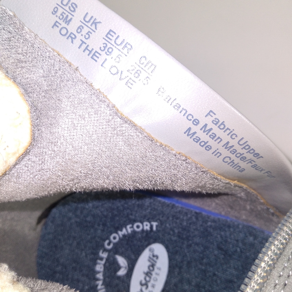 Dr. Scholl's For The Love Of Grey Fur Trimmed Block Heel Lace-Up Boots Size-9.5 - Picture 3 of 12